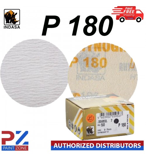 Indasa Rhynogrip HT Line 75mm 3" Sanding Discs P180 Box of 50 Grip System